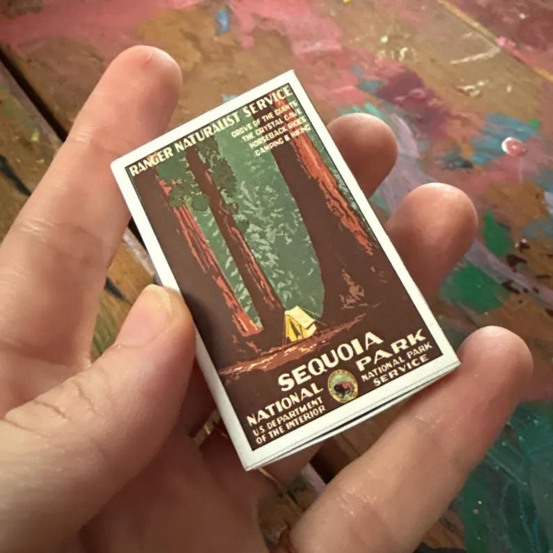 Sequoia National Park Matchbook, Vintage Travel Poster, Nature Lover Gift